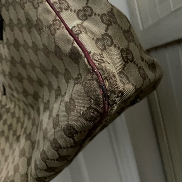 PRICE DROP- 💯 Authentic Gucci Women’s GG Canvas Tote Bag GG Canvas Beige,Red - Picture 14 of 14